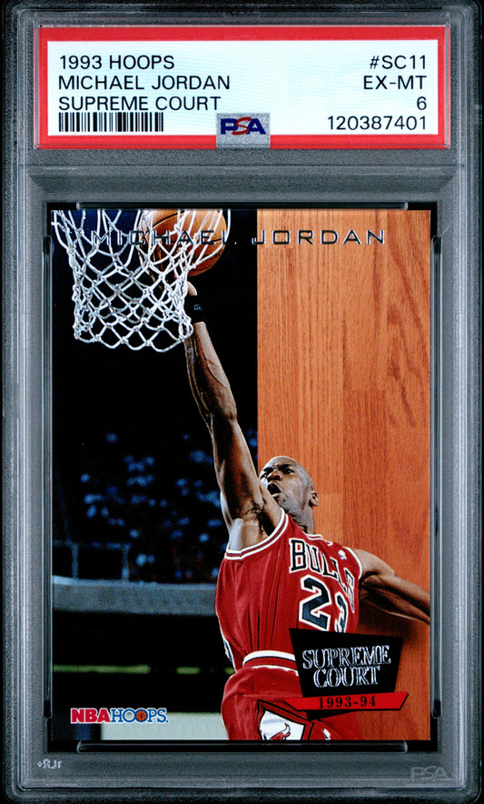 1993 Hoops Supreme Court #SC11 Supreme Court Michael Jordan PSA 6