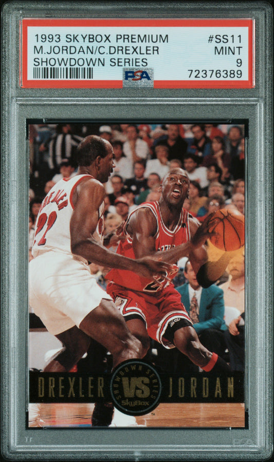 1993 Skybox Premium Showdown Series #SS11 C.Drexler/M.Jordan PSA 9