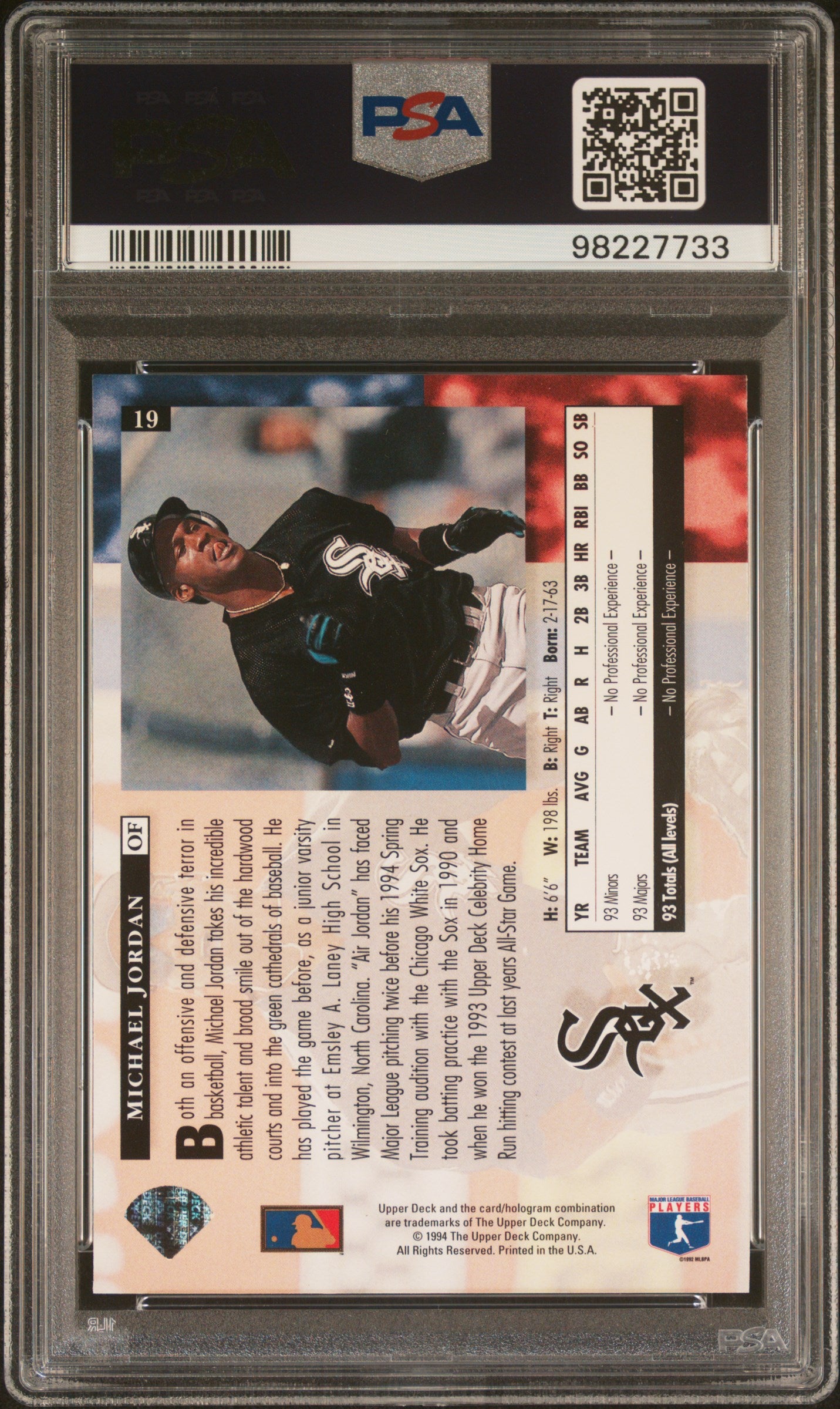 1994 Upper Deck #19 Michael Jordan PSA 8
