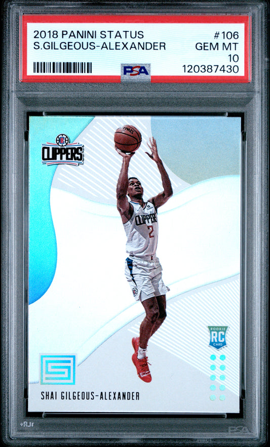 2018 Panini Status #106 Shai Gilgeous-Alexander RC PSA 10