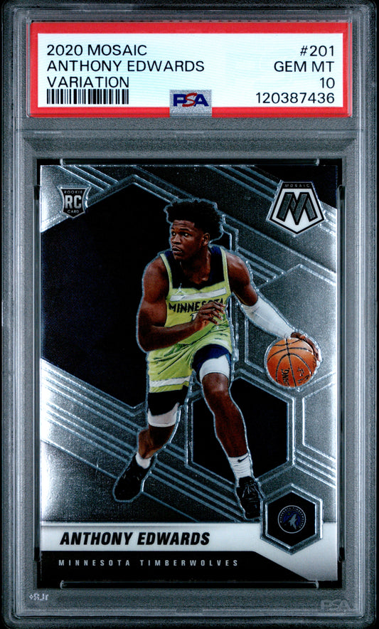 2020 Panini Mosaic #201 Variation Anthony Edwards RC PSA 10
