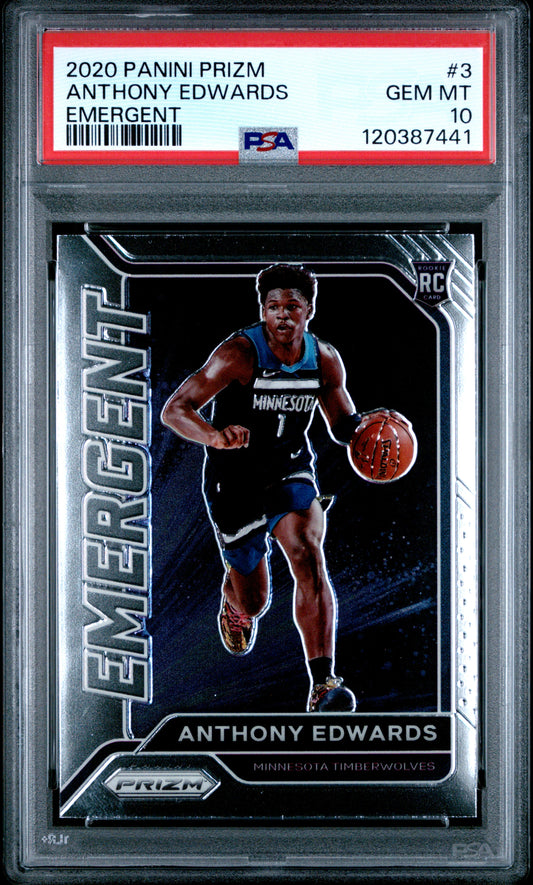 2020 Panini Prizm Emergent #3 Anthony Edwards RC PSA 10