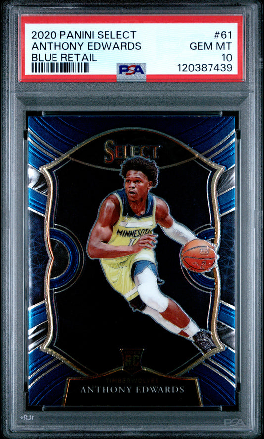 2020 Panini Select #61 Blue Retail Anthony Edwards RC PSA 10