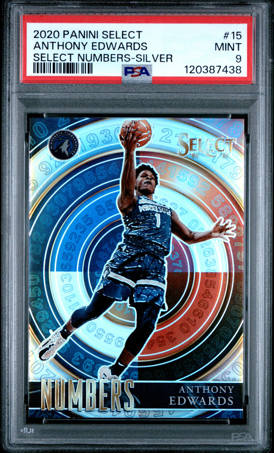 2020 Panini Select Select Numbers #15 Silver Anthony Edwards RC PSA 9