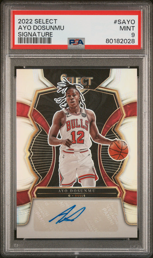 2022 Panini Select Signatures #SAYO Ayo Dosunmu PSA 9