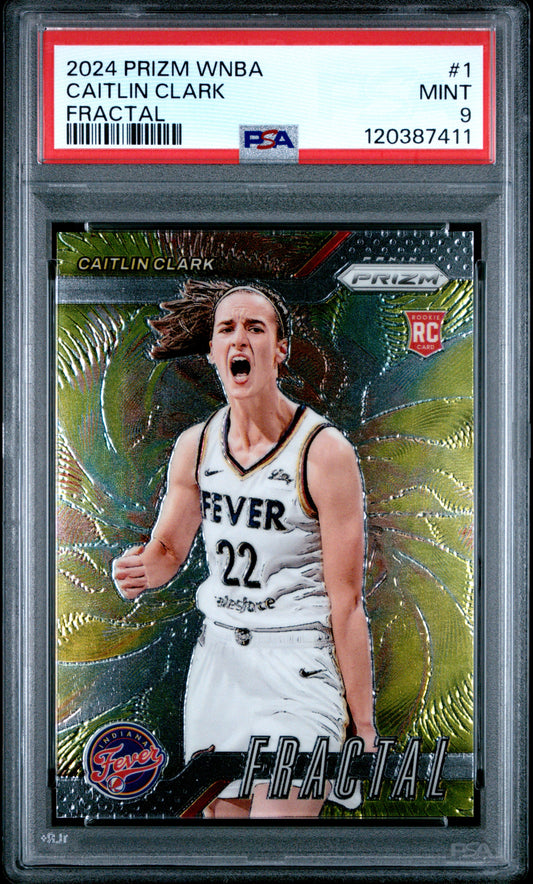 2024 Panini Prizm Wnba Fractal #1 Caitlin Clark RC PSA 9