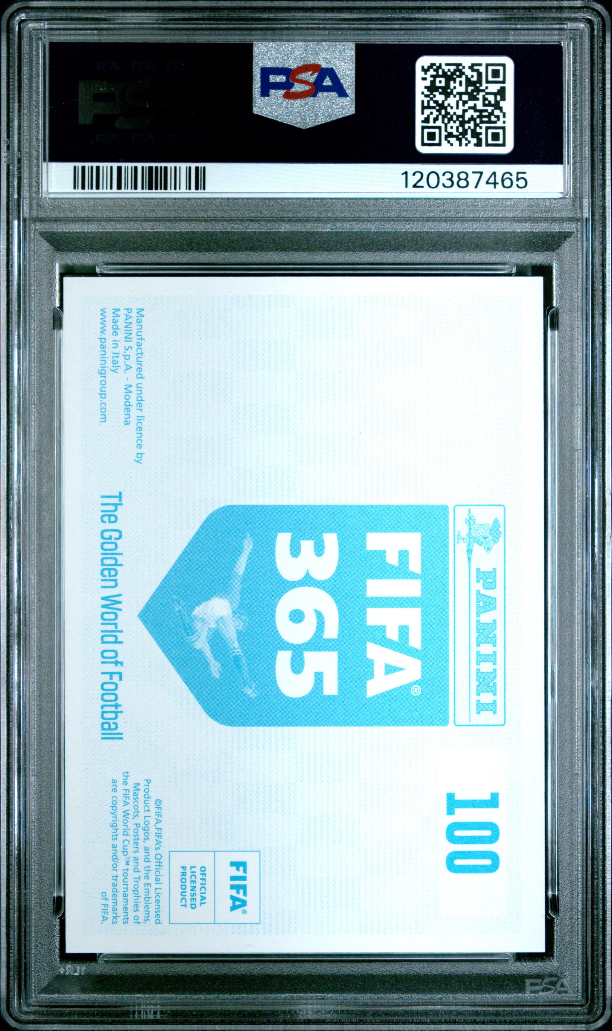 2019 Panini Fifa 365 #100 Blue Back Lionel Messi PSA 10