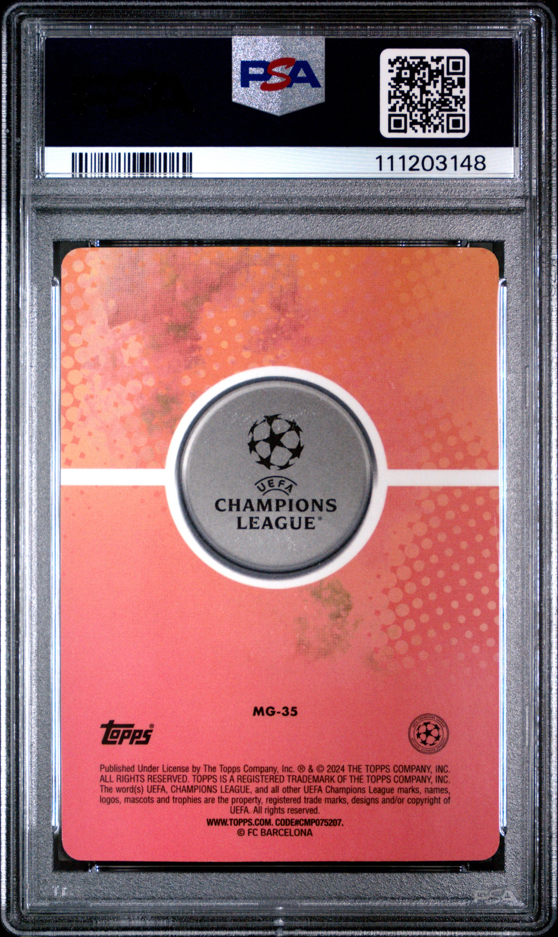 2023-24 Topps Merlin Uefa Merlin's Gamers MG35 Gavi PSA 9