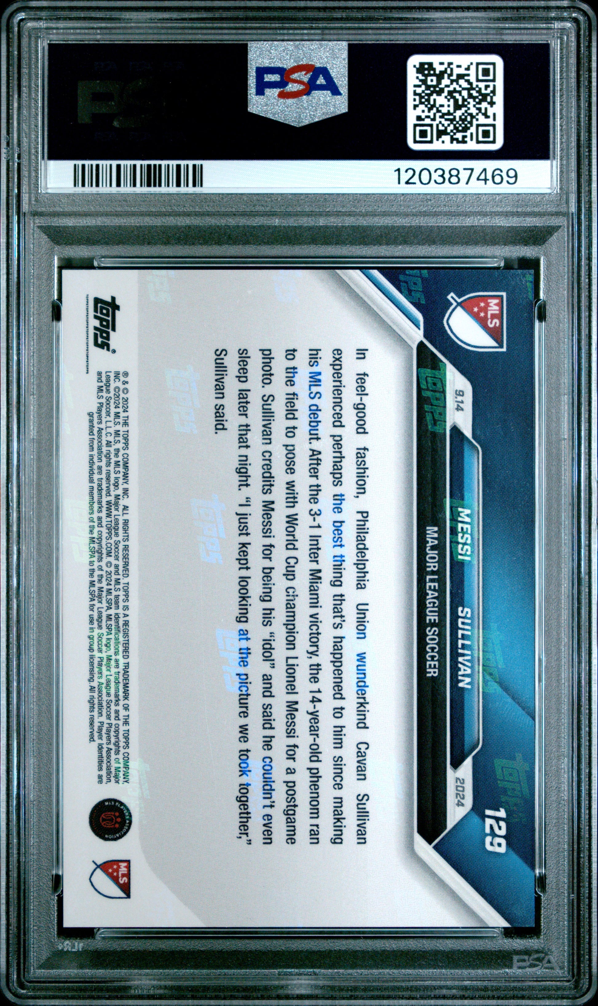 2024 Topps Now Mls #129 Messi/Sullivan PSA 10