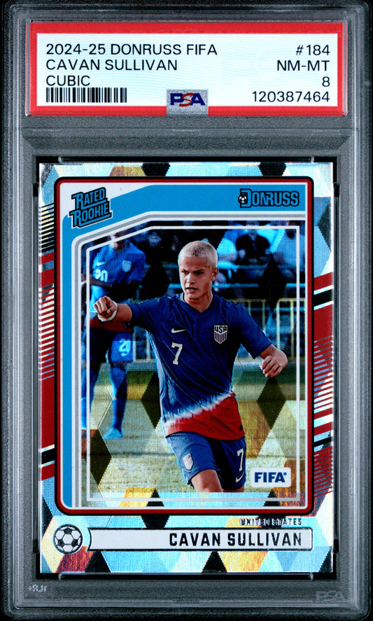 2024-25 Panini Donruss Fifa #184 Cubic Cavan Sullivan RC PSA 8