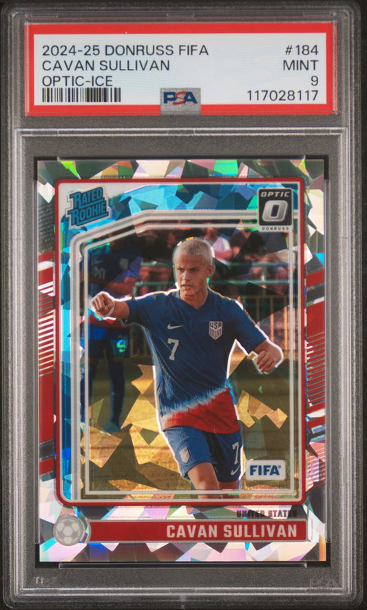 2024-25 Panini Donruss Fifa #184 Optic-Ice Cavan Sullivan RC PSA 9