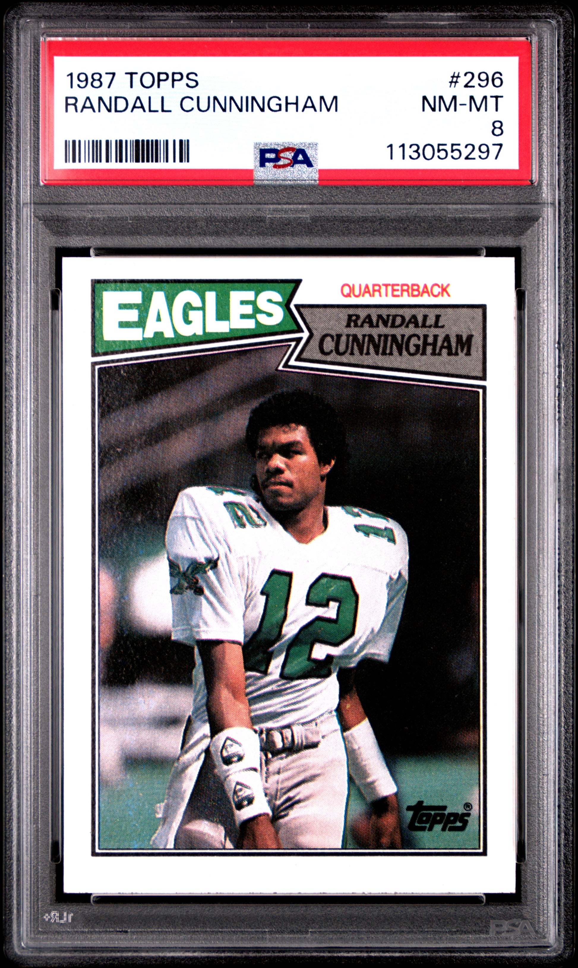 1987 Topps #296 Randall Cunningham RC PSA 8