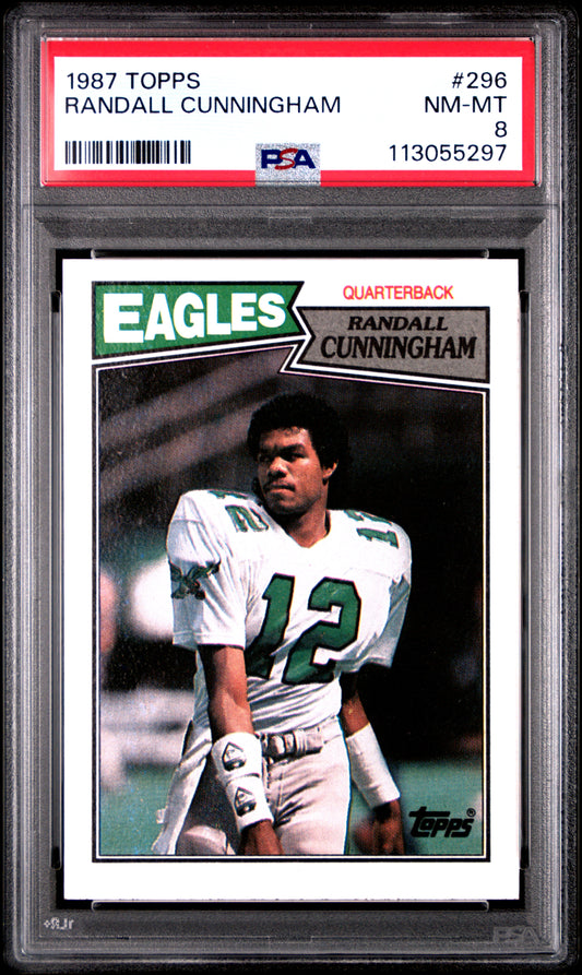 1987 Topps #296 Randall Cunningham RC PSA 8