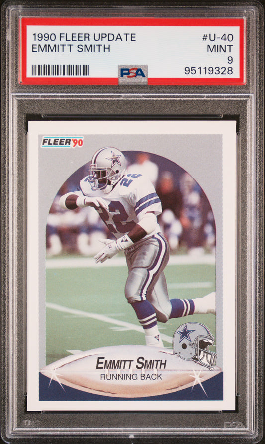 1990 Fleer Update #U-40 Emmitt Smith PSA 9