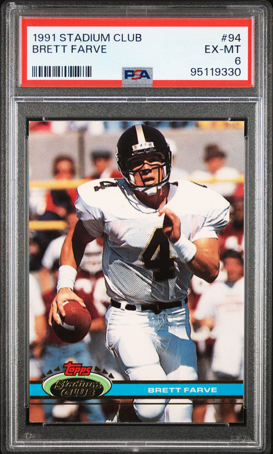 1991 Stadium Club #94 Brett Farve RC PSA 6