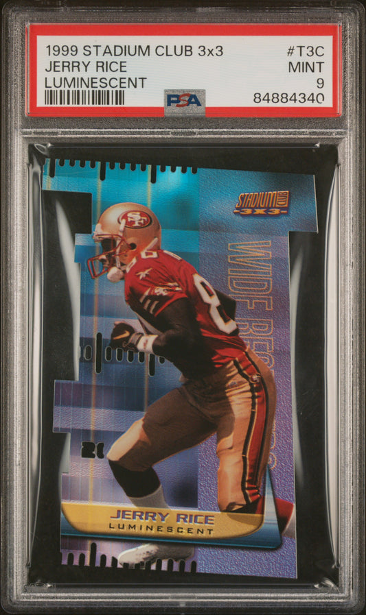1999 Stadium Club 3x3 #T3C Luminescent Jerry Rice PSA 9