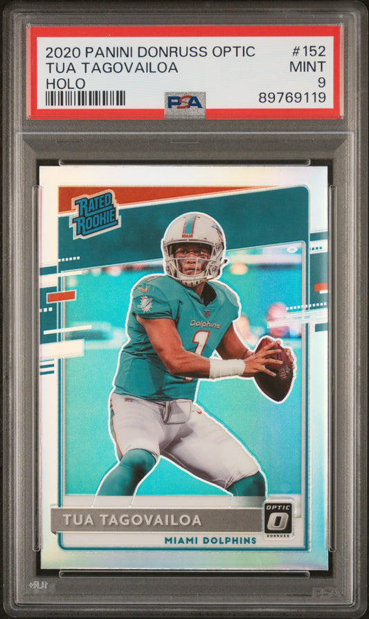 2020 Panini Donruss Optic #152 Holo Tua Tagovailoa RC PSA 9