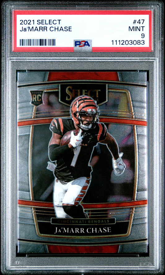 2021 Panini Select #47 Ja'Marr Chase RC PSA 9