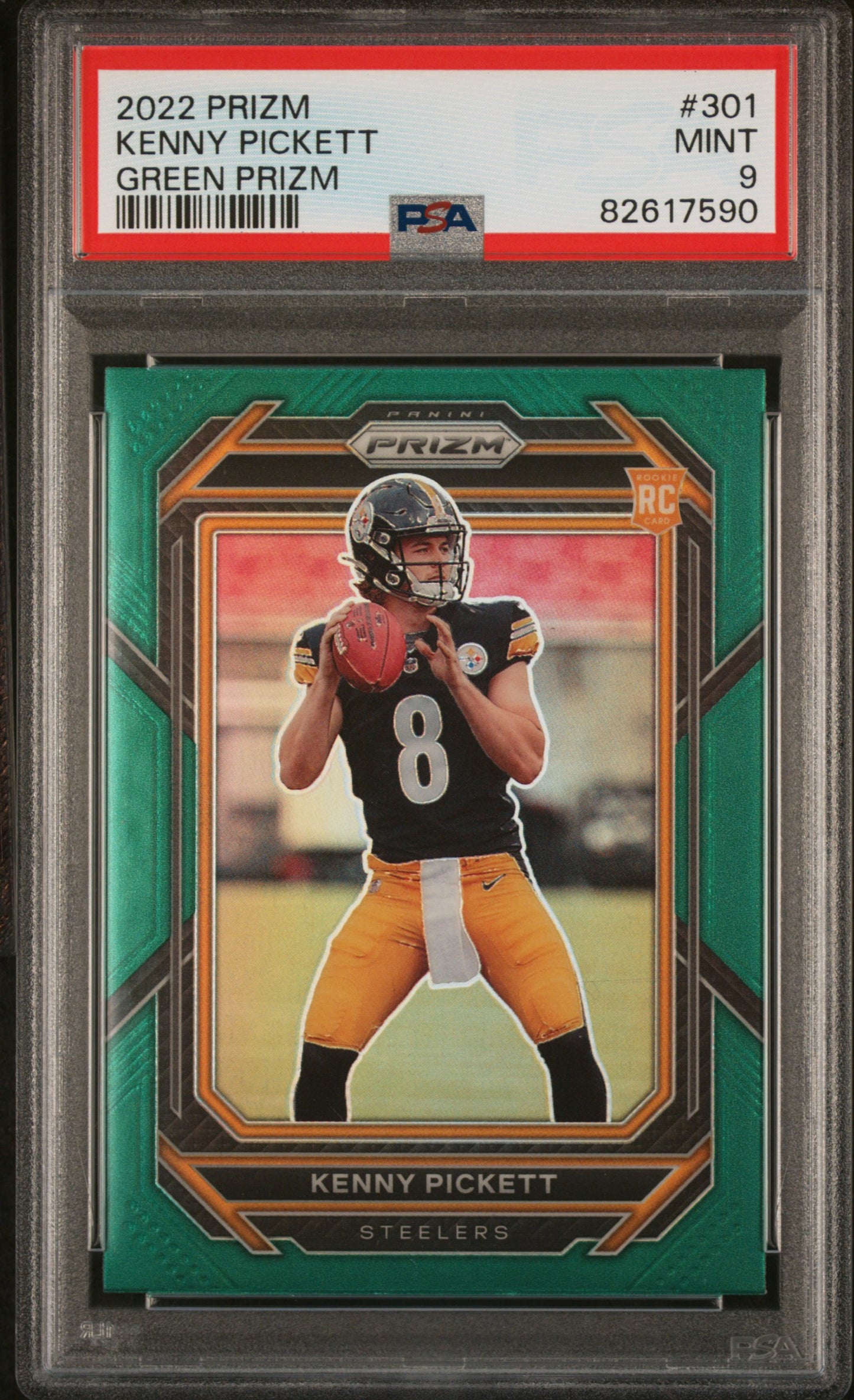 2022 Panini Prizm #301 Green Prizm Kenny Pickett RC PSA 9