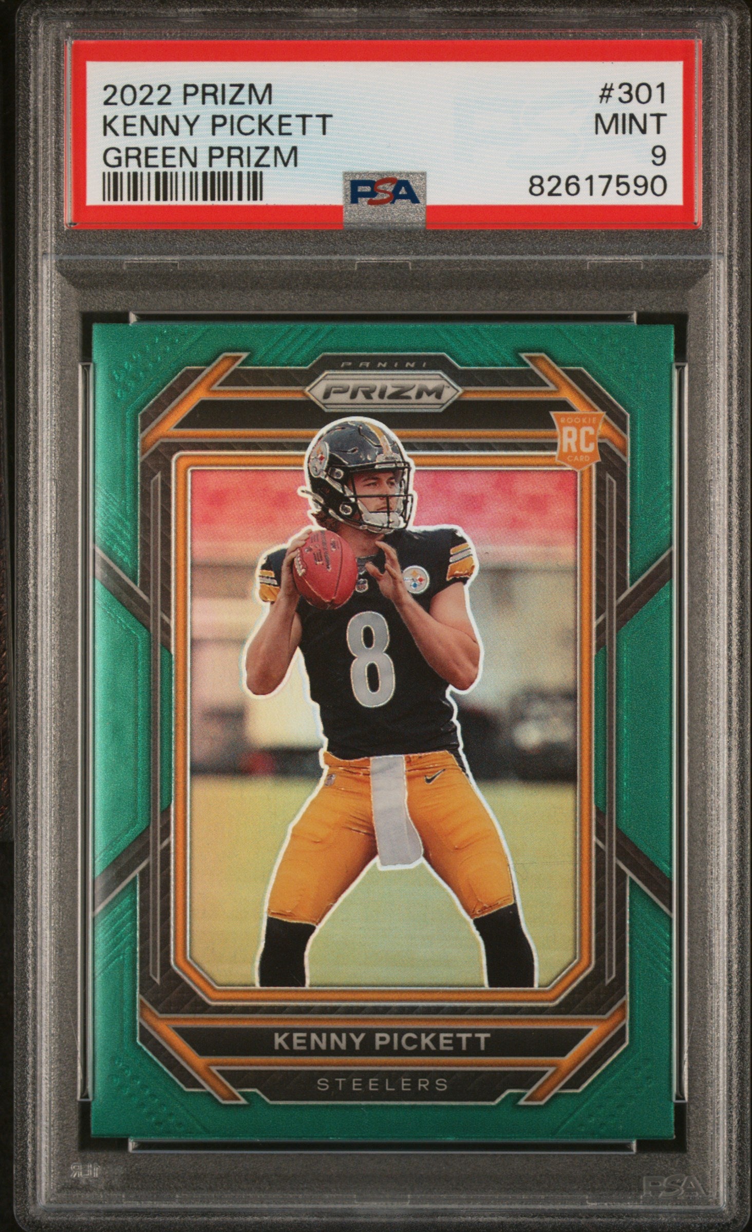 2022 Panini Prizm #301 Green Prizm Kenny Pickett RC PSA 9