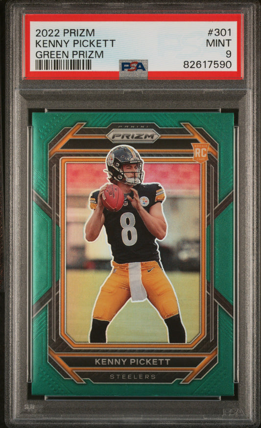 2022 Panini Prizm #301 Green Prizm Kenny Pickett RC PSA 9