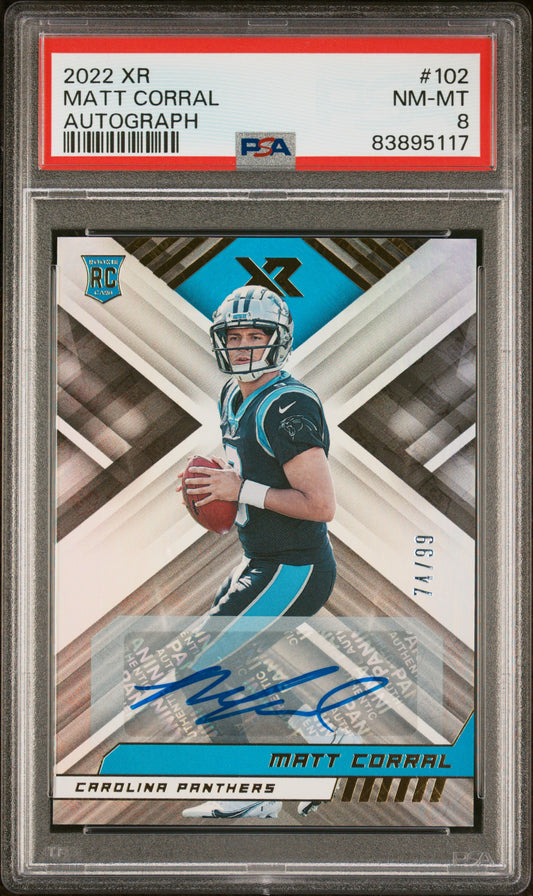2022 Panini Xr #102 Autograph Matt Corral PSA 8