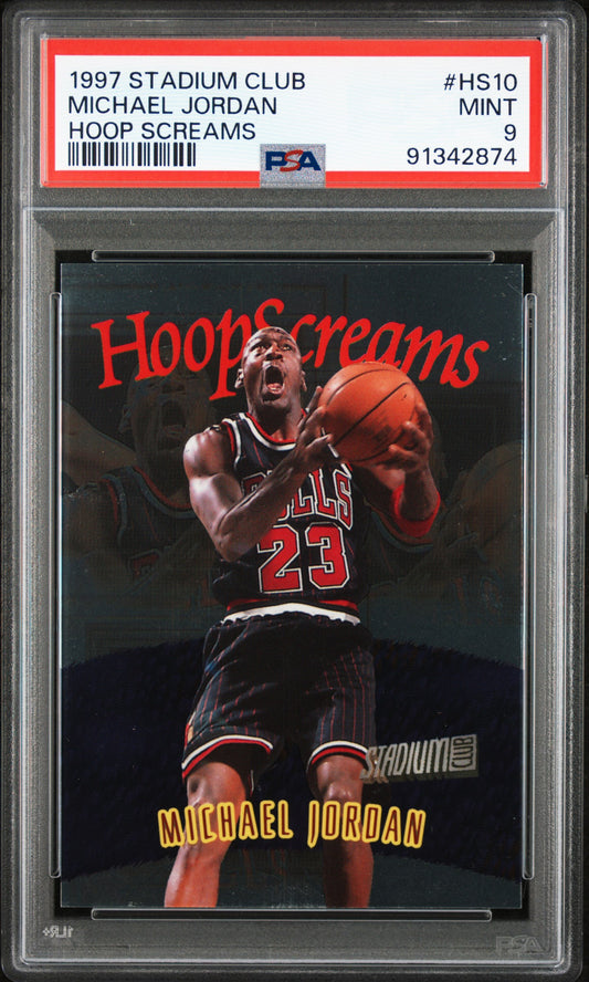 1997 Stadium Club Hoop Screams #HS10 Michael Jordan PSA 9