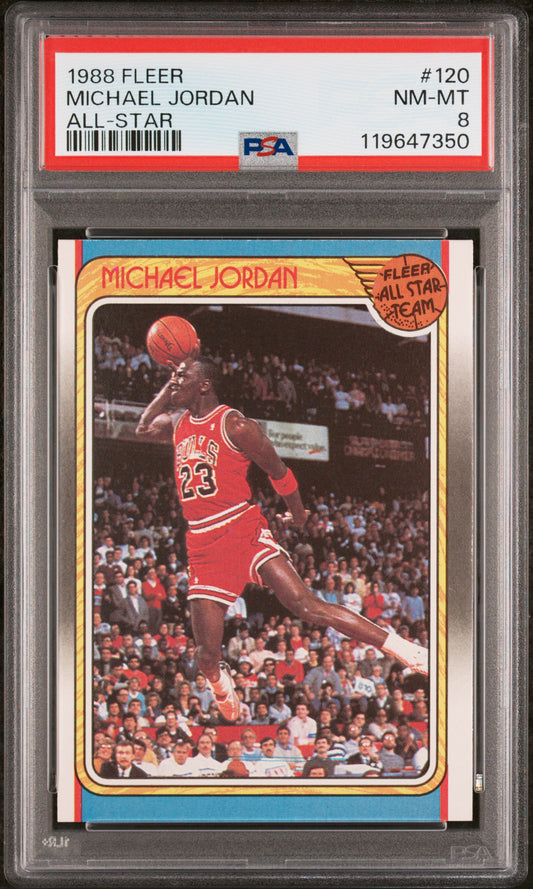 1988 Fleer #120 All-Star Michael Jordan PSA 8