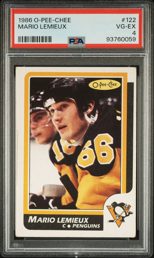 1986 O-Pee-Chee #122 Mario Lemieux PSA 4