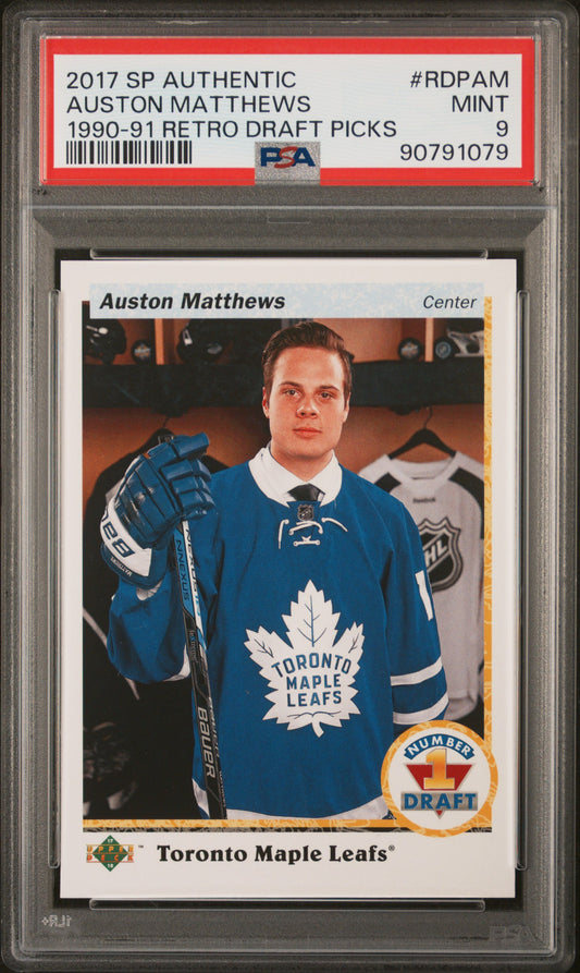 2017 Sp Authentic 1990-91 Retro Draft Picks #RDPAM Auston Matthews PSA 9