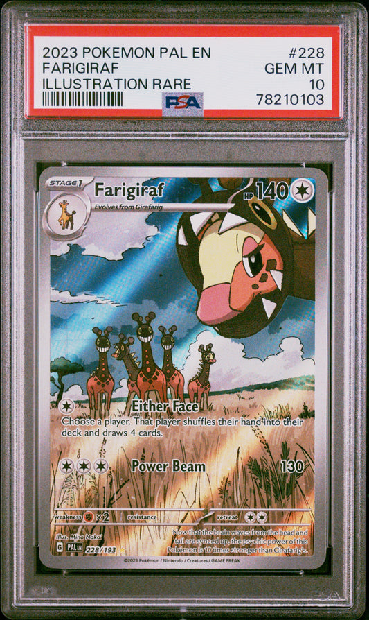 2023 Pokemon Pal En-Paldea Evolved #228 Illustration Rare Farigiraf PSA 10