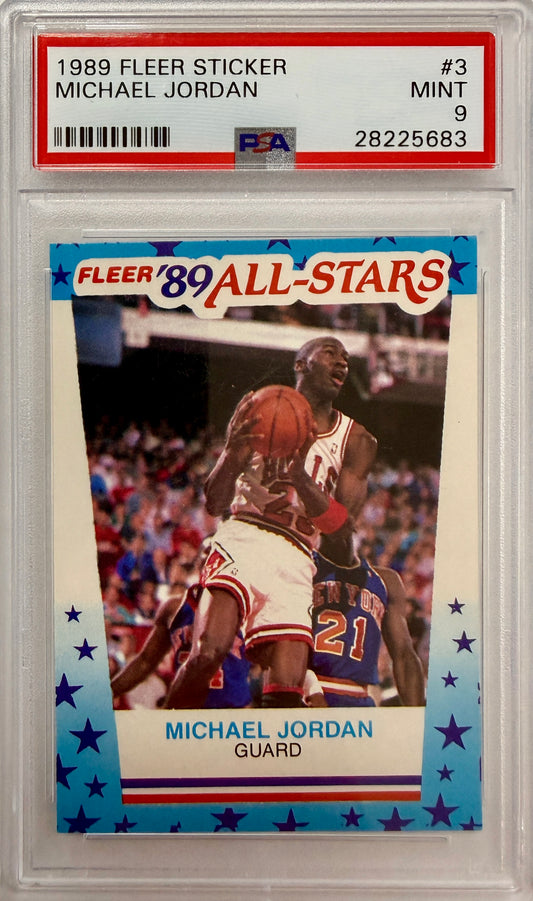 1989 Fleer Sticker #3 Michael Jordan PSA 9