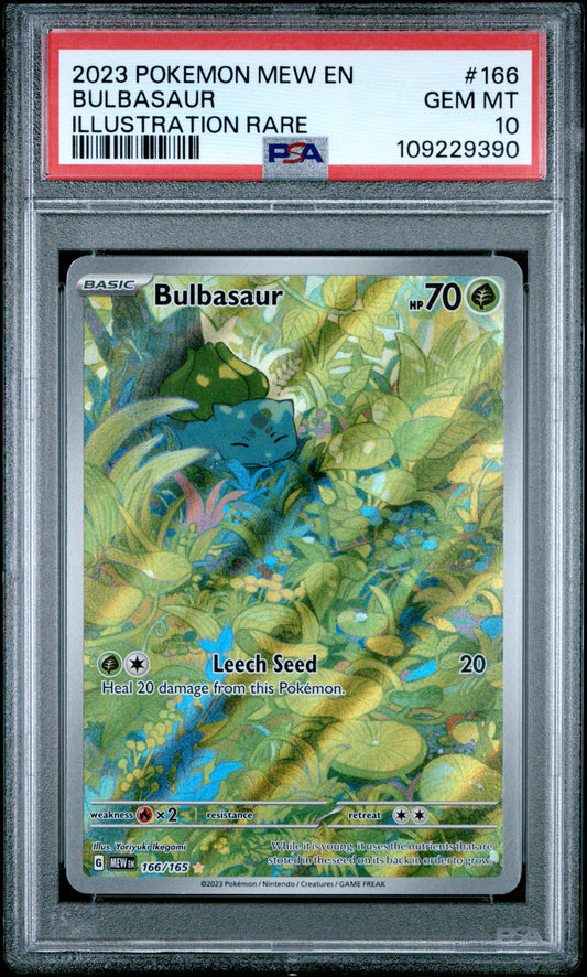 2023 Pokemon Mew En-151 #166 Illustration Rare Bulbasaur PSA 10