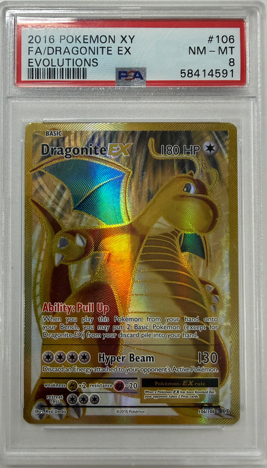 2016 Pokemon Xy Evolutions #106 Fa/Dragonite Ex PSA 8