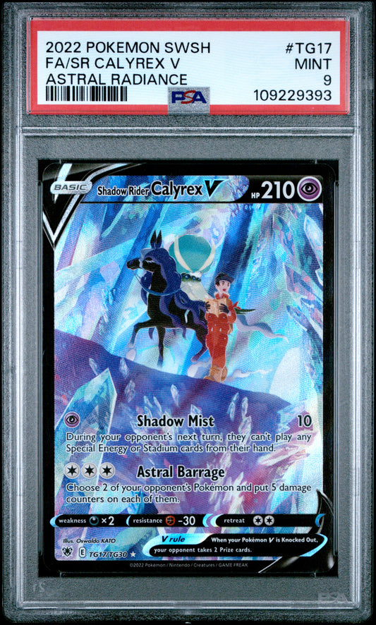 2022 Pokemon Sword & Shield Astral Radiance #TG17 Calyrex V PSA 9