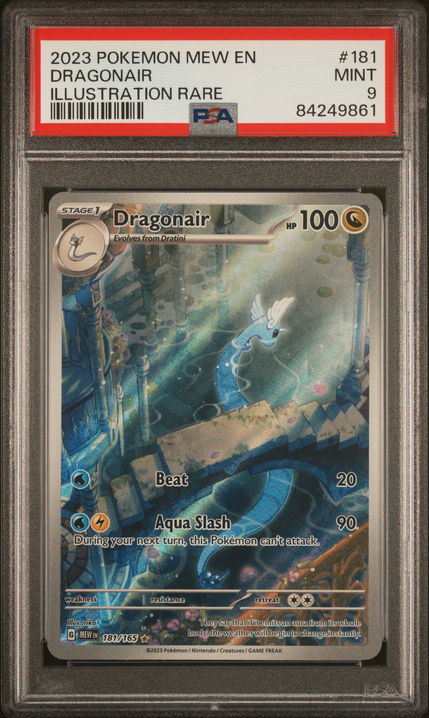 2023 Pokemon Mew En-151 #181 Illustration Rare Dragonair PSA 9