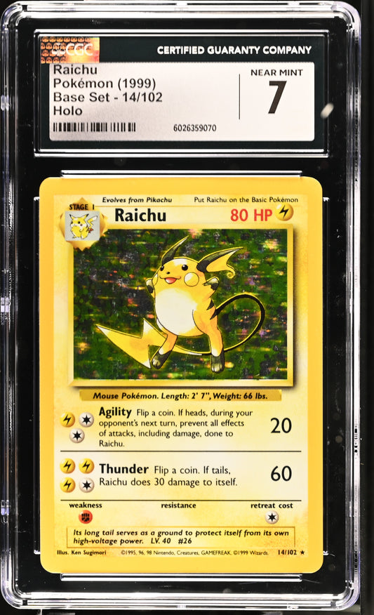 1999 Pokemon Base Set #14/102 Raichu CGC 7