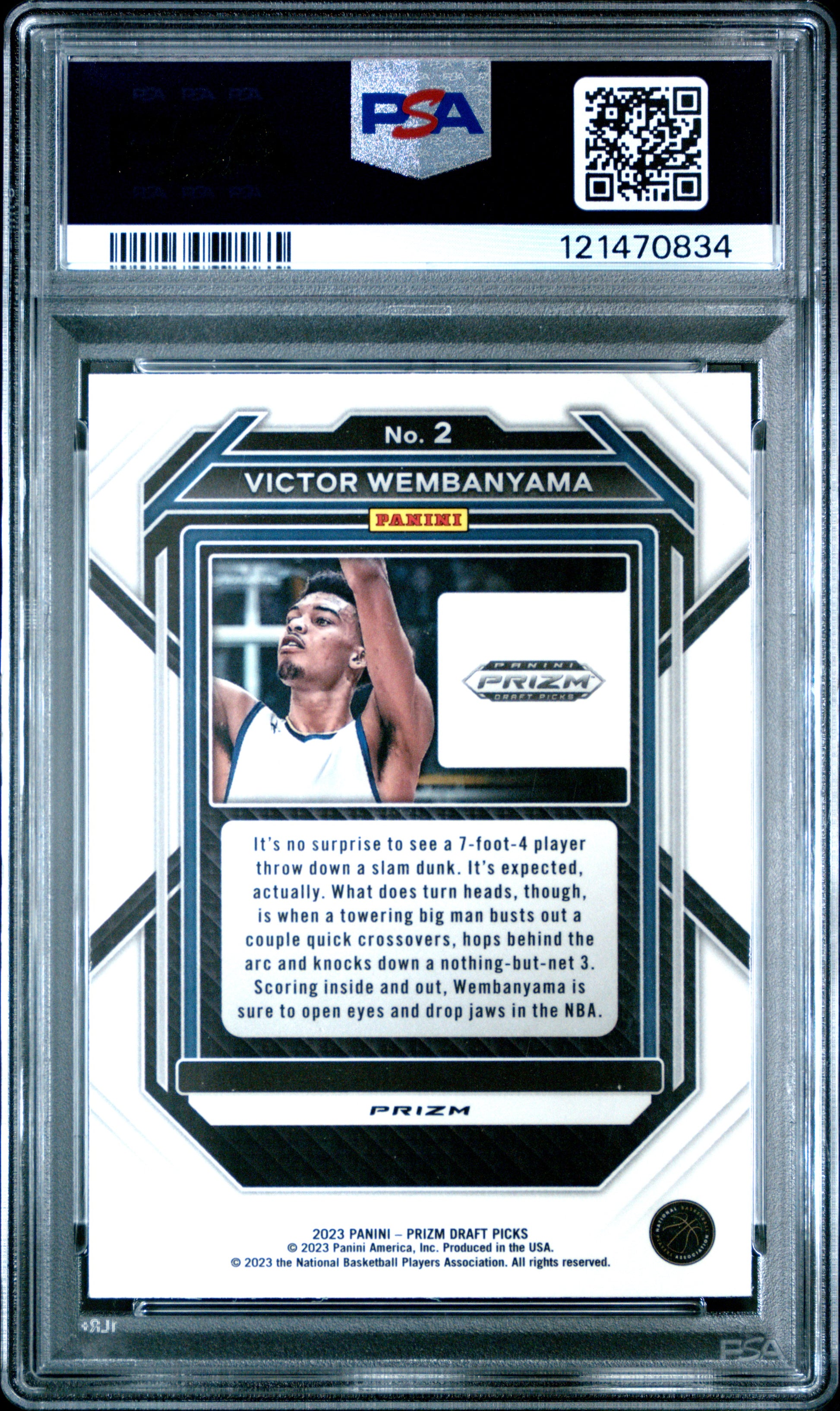 2023 Panini Prizm Draft Picks #2 Green Prizm Victor Wembanyama PSA 10