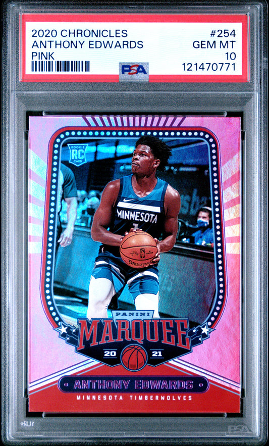 2020 Panini Chronicles #254 Pink Anthony Edwards PSA 10