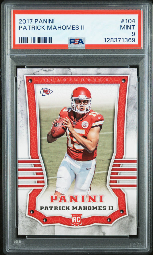 2017 Panini #104 Patrick Mahomes II RC PSA 9