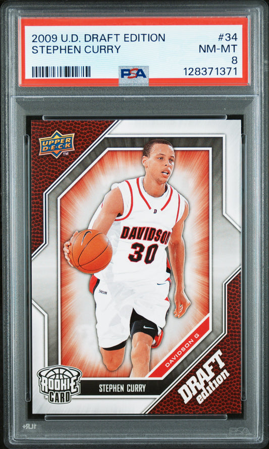 2009 Upper Deck Draft Edition #34 Stephen Curry RC PSA 8