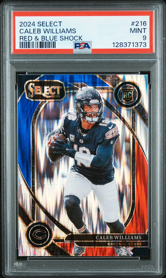 2024 Panini Select #216 Red & Blue Shock Caleb Williams RC PSA 9