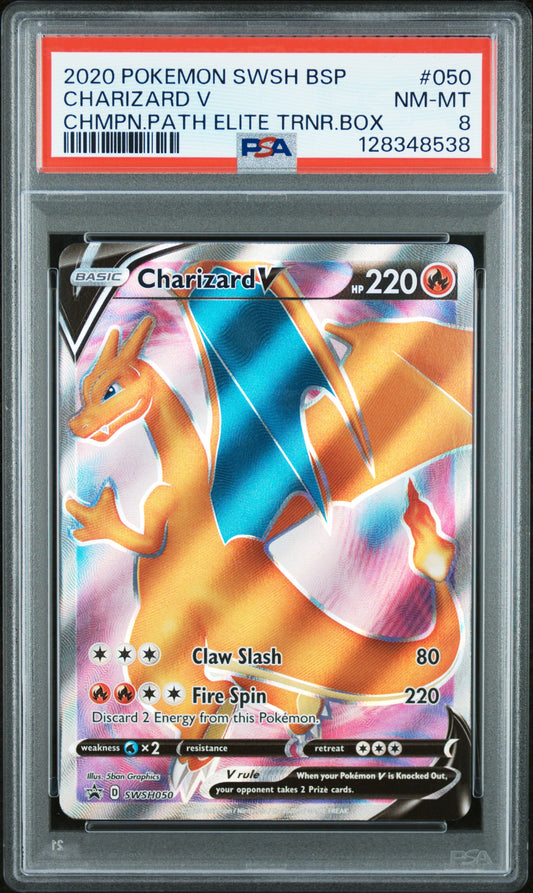 2020 Pokemon Swsh Black Star Promo #050 Charizard V PSA 8