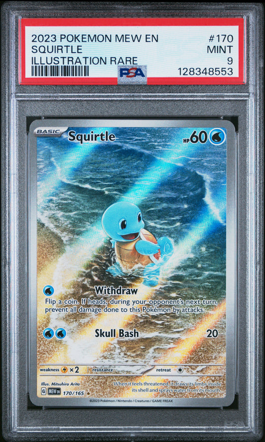 2023 Pokemon Mew En-151 #170 Illustration Rare Squirtle PSA 9