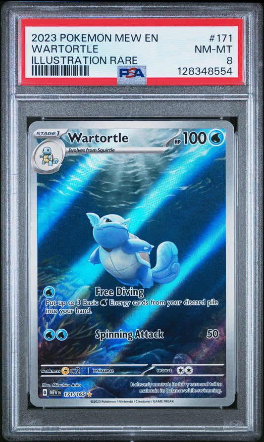 2023 Pokemon Mew En-151 #171 Illustration Rare Wartortle PSA 8