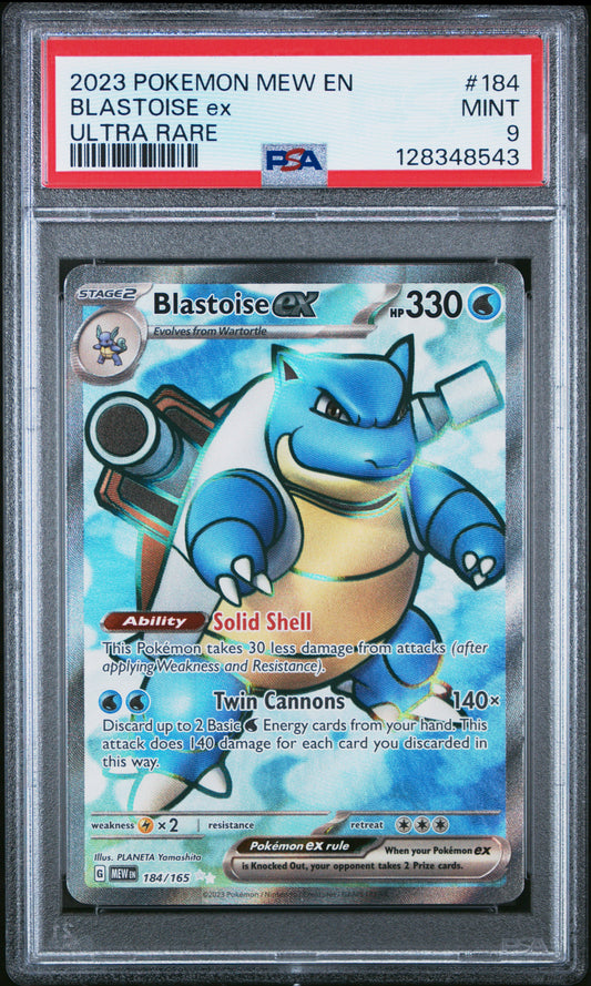 2023 Pokemon Mew En-151 #184 Ultra Rare Blastoise Ex PSA 9
