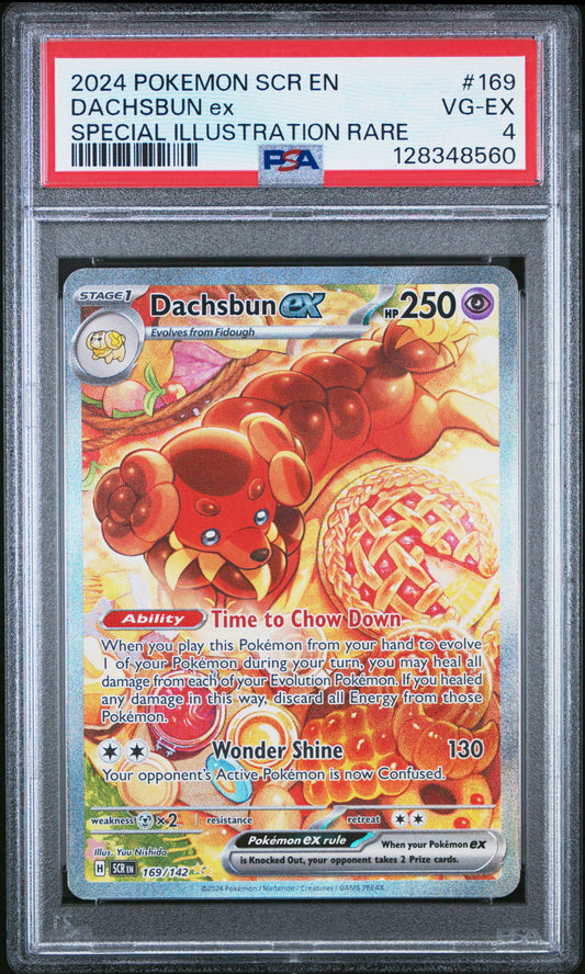 2024 Pokemon Scr En-Stellar Crown #169 SIR Dachsbun Ex PSA 4