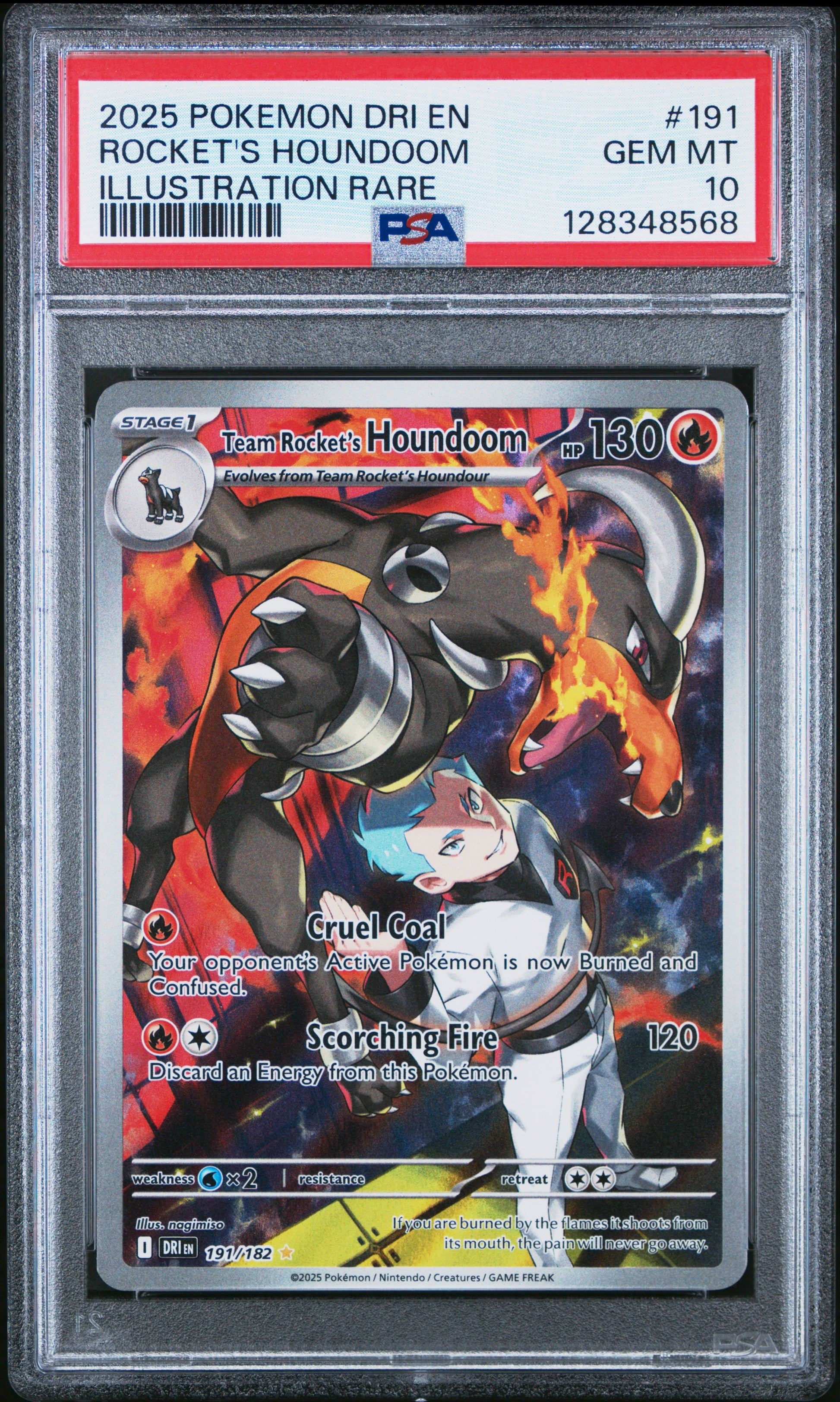 2025 Pokemon Dri En-Destined Rivals #191 IR Rocket's Houndoom PSA 10