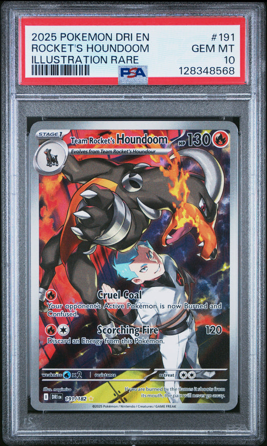 2025 Pokemon Dri En-Destined Rivals #191 IR Rocket's Houndoom PSA 10