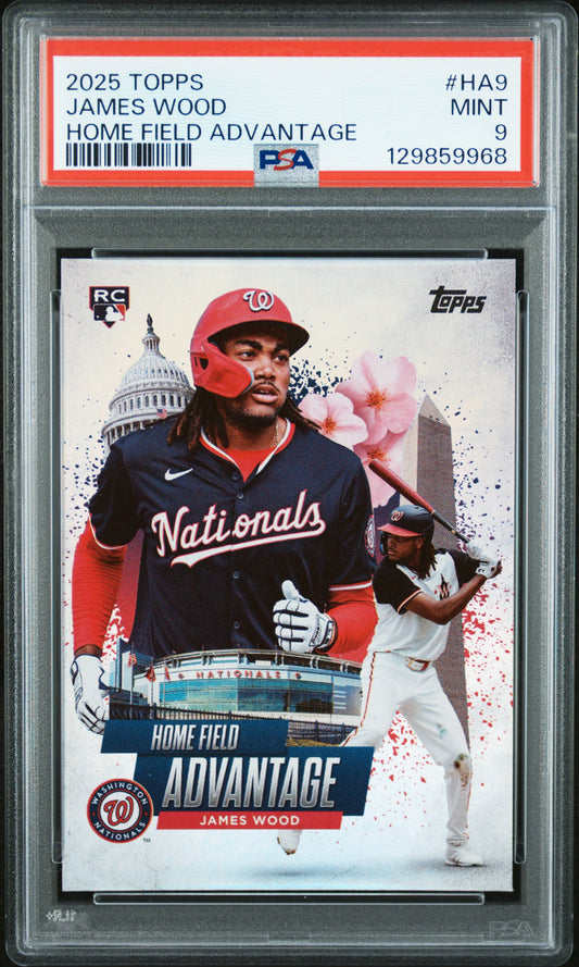 2025 Topps Home Field Advantage #HA9 James Wood RC PSA 9